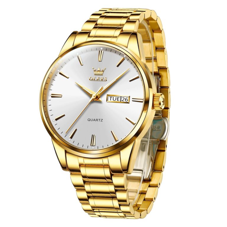 OLEVS men's gold watch